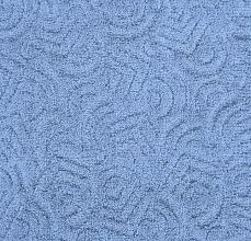 Пушистый овальный однотонный ковер-палас GALEON 514 синий