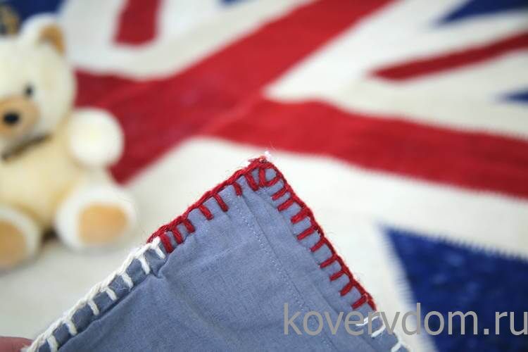 Ковер винтажный ручной работы Британский флаг Vintage Flag Patchwork 22228 Ковер винтажный ручной работы Британский флаг Vintage Flag Patchwork 22228