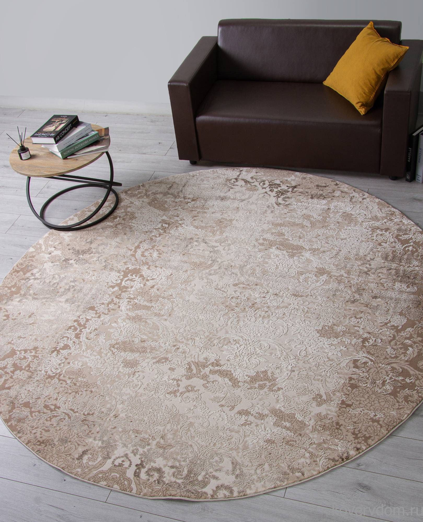 Ковер ARMINA 03708A BROWN / BROWN Круг