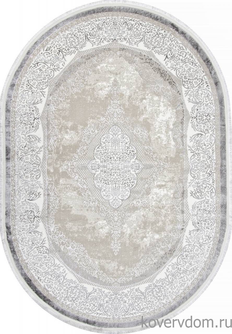 Ковер ALFANI Q009A GREY FDY / CREAM SHRINK Овал Ковер ALFANI Q009A GREY FDY / CREAM SHRINK Овал