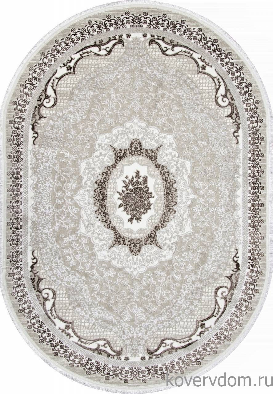 Ковер ALFANI Q010A BROWN FDY/CREAM SHRINK Овал Ковер ALFANI Q010A BROWN FDY/CREAM SHRINK Овал