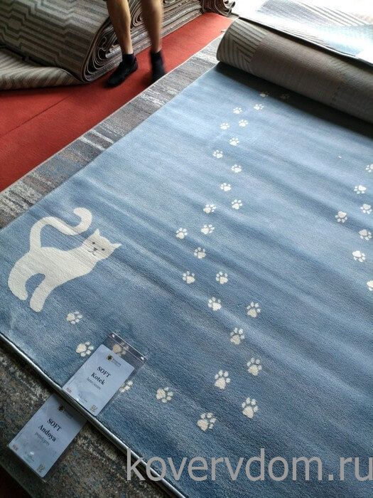 Ковер с котиком SOFT Kotek azure Ковер с котиком SOFT Kotek azure