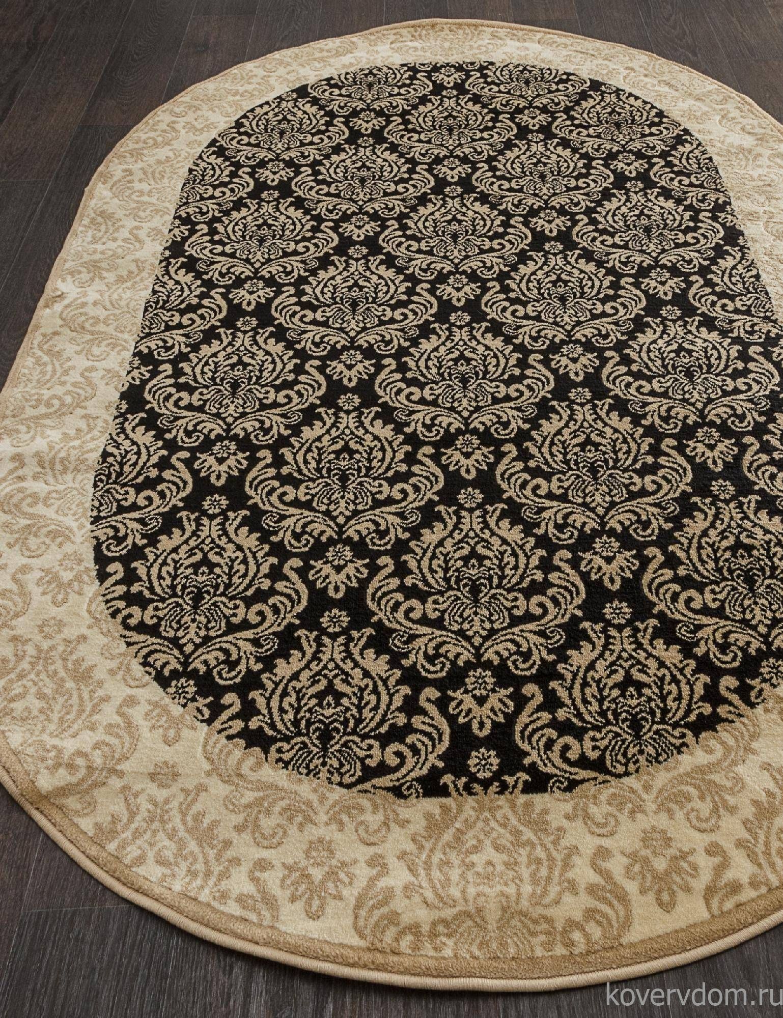 Ковер IZMIR D716 BLACK-BEIGE Овал Ковер IZMIR D716 BLACK-BEIGE Овал