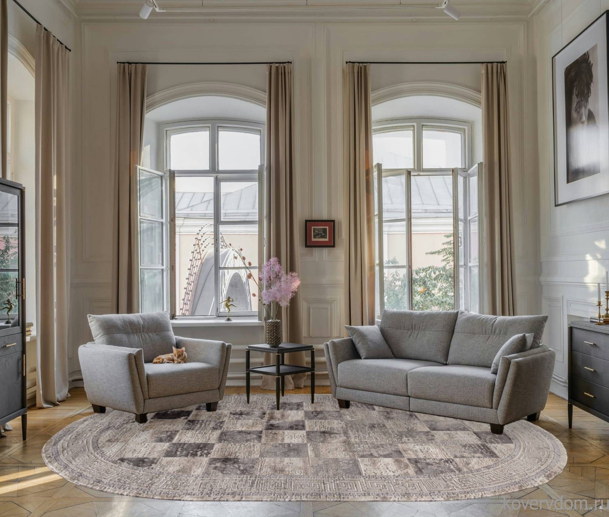 Ковер LUCCI P0411 L.GRAY / PLY A.GRI COKME Овал